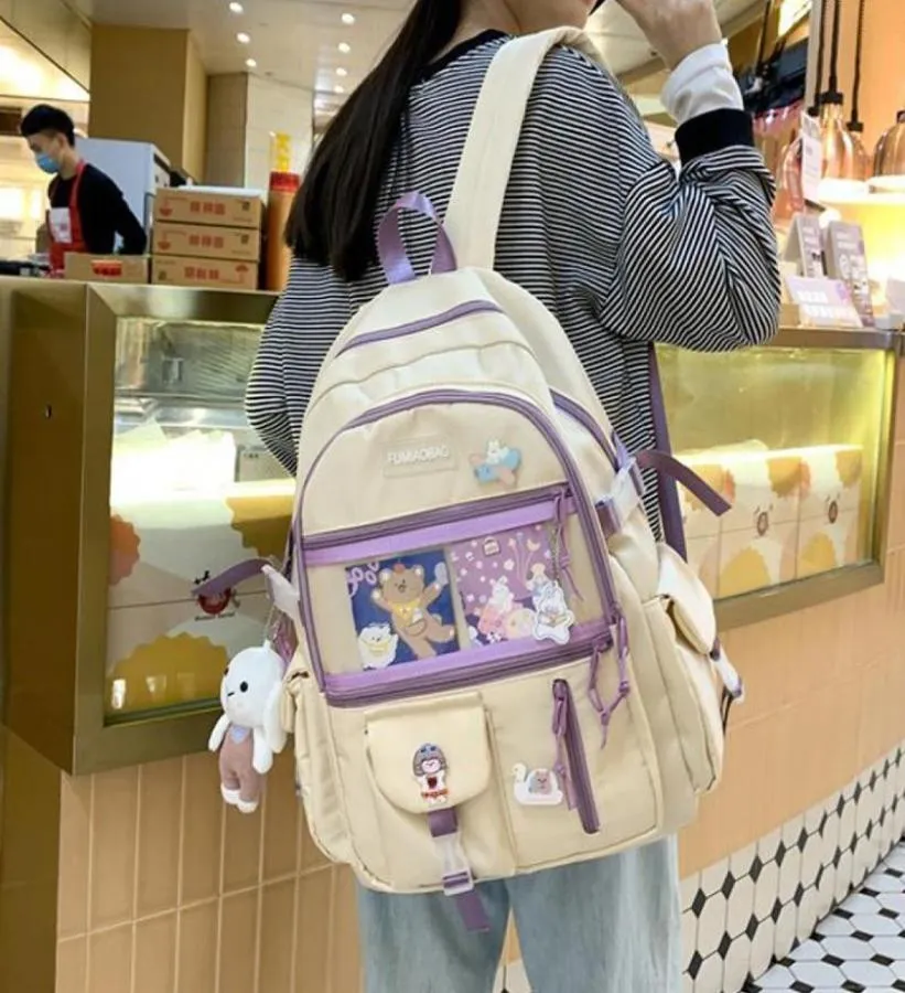 Рюкзак для женщин с высокой способностью рюкзак каваи для девочек мальчики милые школьные сумки водонепроницаемые женские ноутбуки 15 мочила2875828
