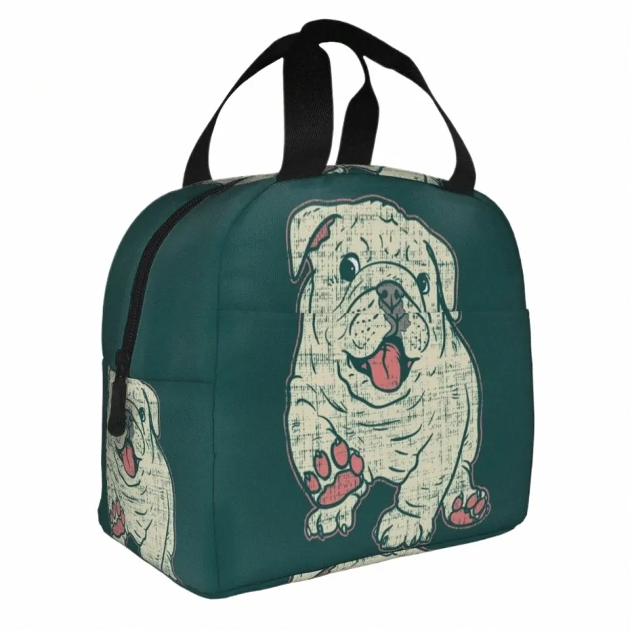 Leuke Engelse bulldog geïsoleerde lunchtas voor vrouwen