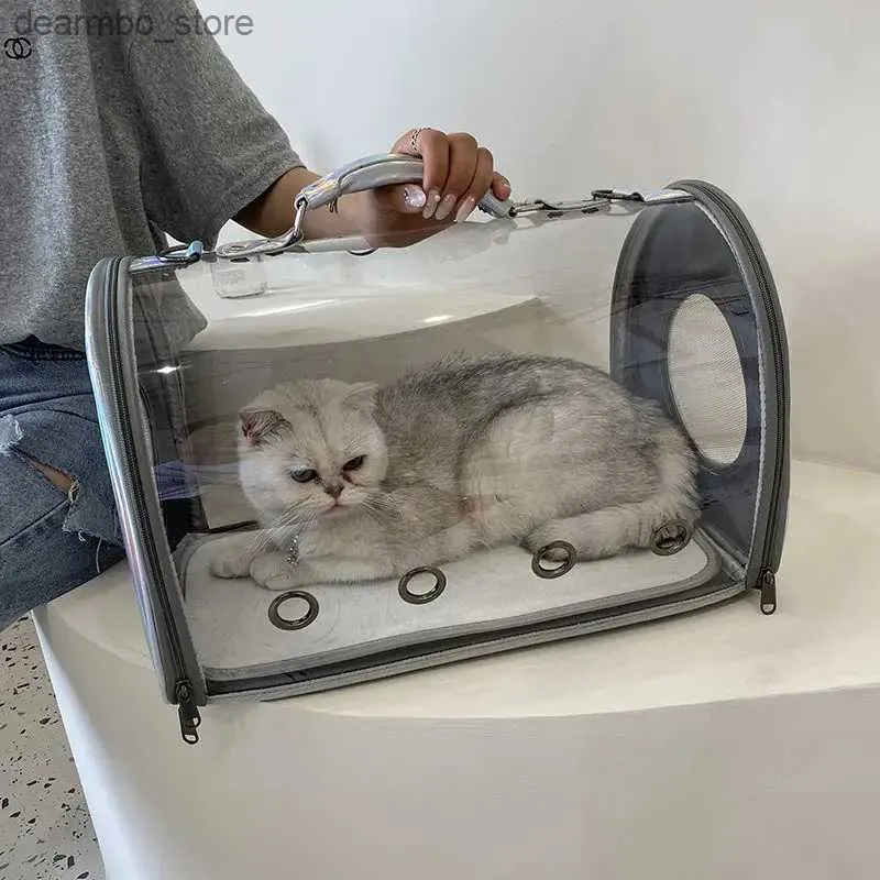 Porteurs de chats caisses maisons porteuse chat chat ba transparent Oin out portable ba voiture chat respirant capsule capsule animal sac à dos portable messener chat do l49