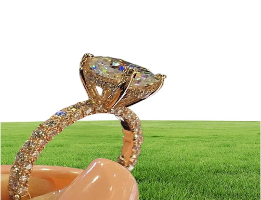 Sparkling 925 Sterling Silver Ring In14K Goud gevulde witblauwe saffier diamant verloving Bridal Wedding Band ringen sieraden7679621