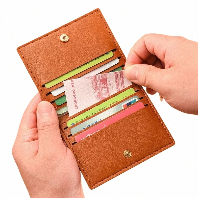 Sac de carte de crédit pour hommes hommes ultra-minces de petite carte bancaire Carte de permis de conducteur Portefeuille portefeuille masculin Sac de support simple 60YW #