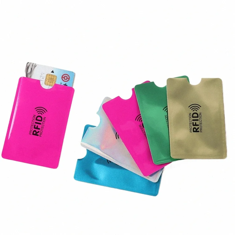 5pcs Couleurs anti-RFID Blocking Reader Carte de verrouillage Carte ID Carte Bank Card Proteci Metal Credit Carte Holder Aluminium G55I #