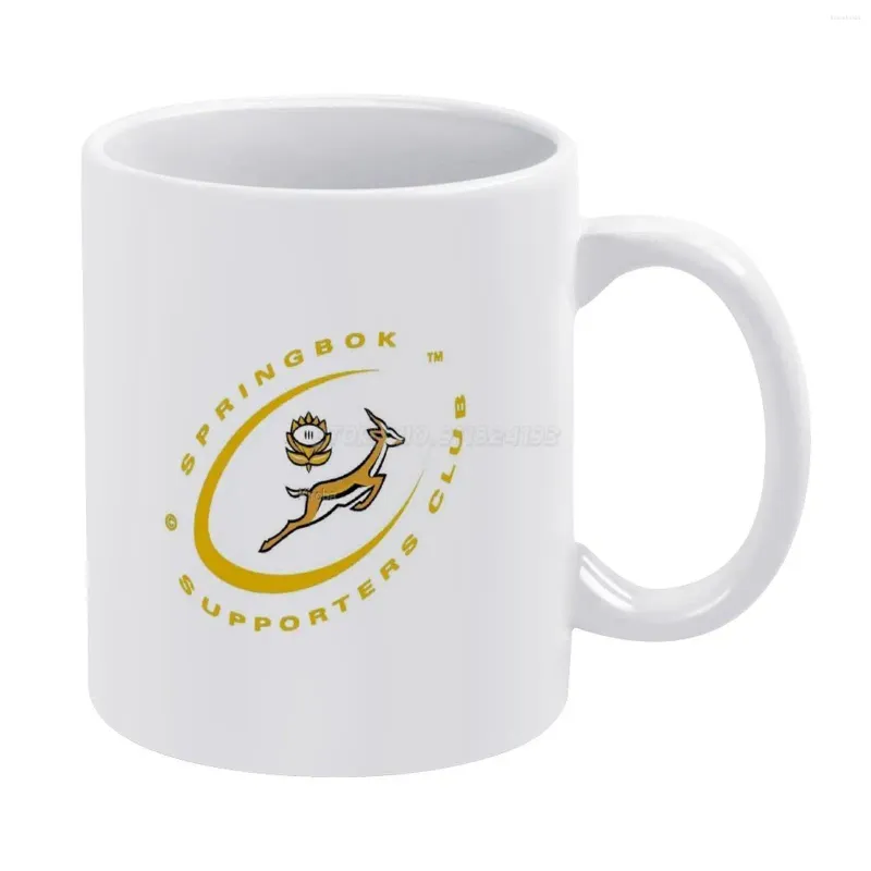 Mugs Springbok Sud Africa Rugby Team White Mug a Friends and Family Creative Gift 11 Oz Coffee Ceramic