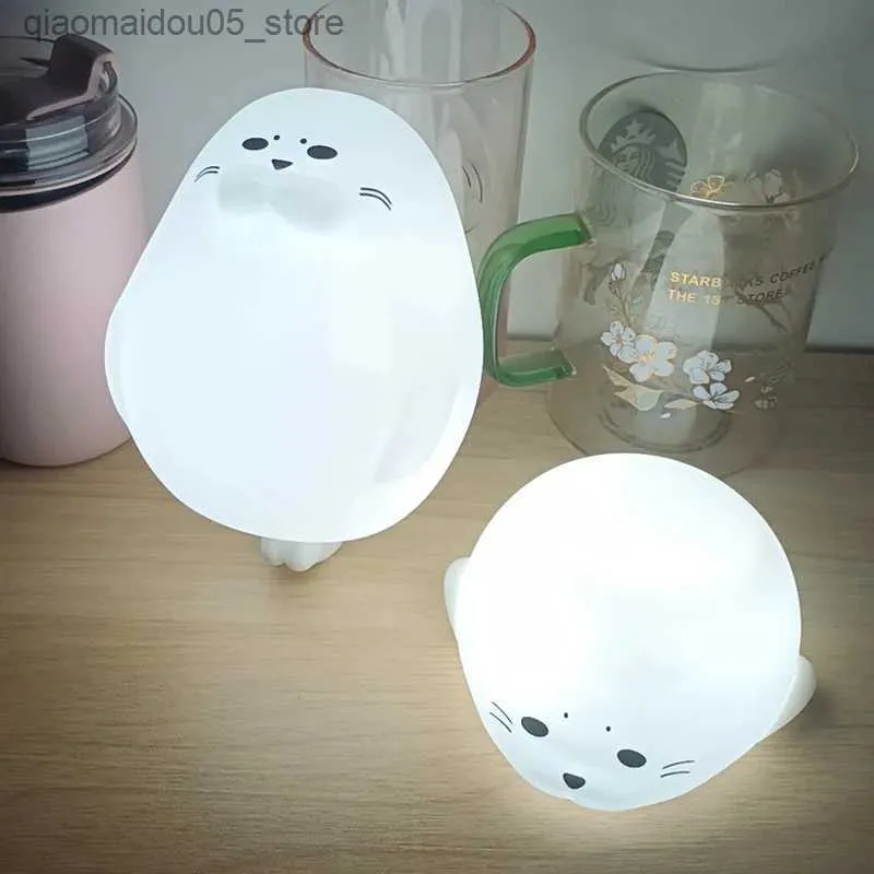 Lampor nyanser söta förseglade silikon mini led nattljus sovrum vardagsrum sovrum ögonskydd natt ljus barn dag gåva USB ljus q240416