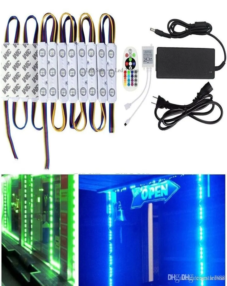 10ft 20st RGB LED -moduler Ljus 5630 Reklamljus IP65 Vattentäta LED -skyltar Backlampor Remote Control Drivers9397184