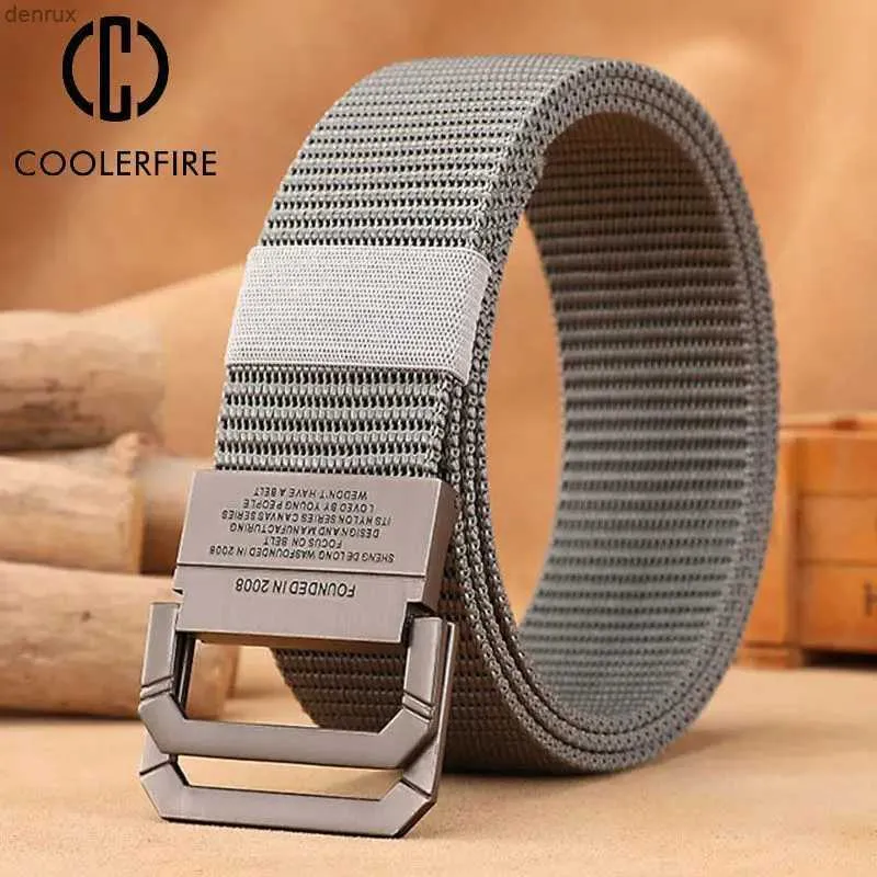 Correias da cintura Men Belt Belt Nylon Tabbing Fabric Fabric Army Tactical Canvas Casual Moda Casual Designer Jeans Belt For Men Sports Sports Militares HB009L240416