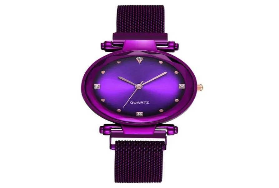 الإنترنت المشاهير Starry Sky Lradient Color Watches Women Fashion Magnet Mesh Wristwatches Luxury Casualy Quartz Watch Relo1674931