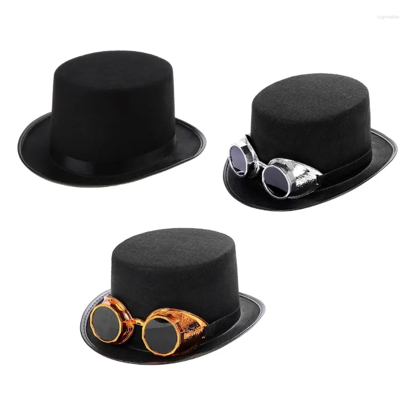 Bérets Steampunk Top Hat pour hommes Gay Party Performance Costume Costume Accessory Carnival Nightclub Dropship