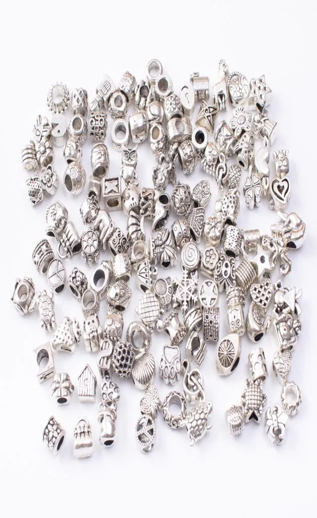 En gros 100g / pièce en alliage zinc Europe de grands trous perles pour les bijoux de bricolage accessoires 71407366759