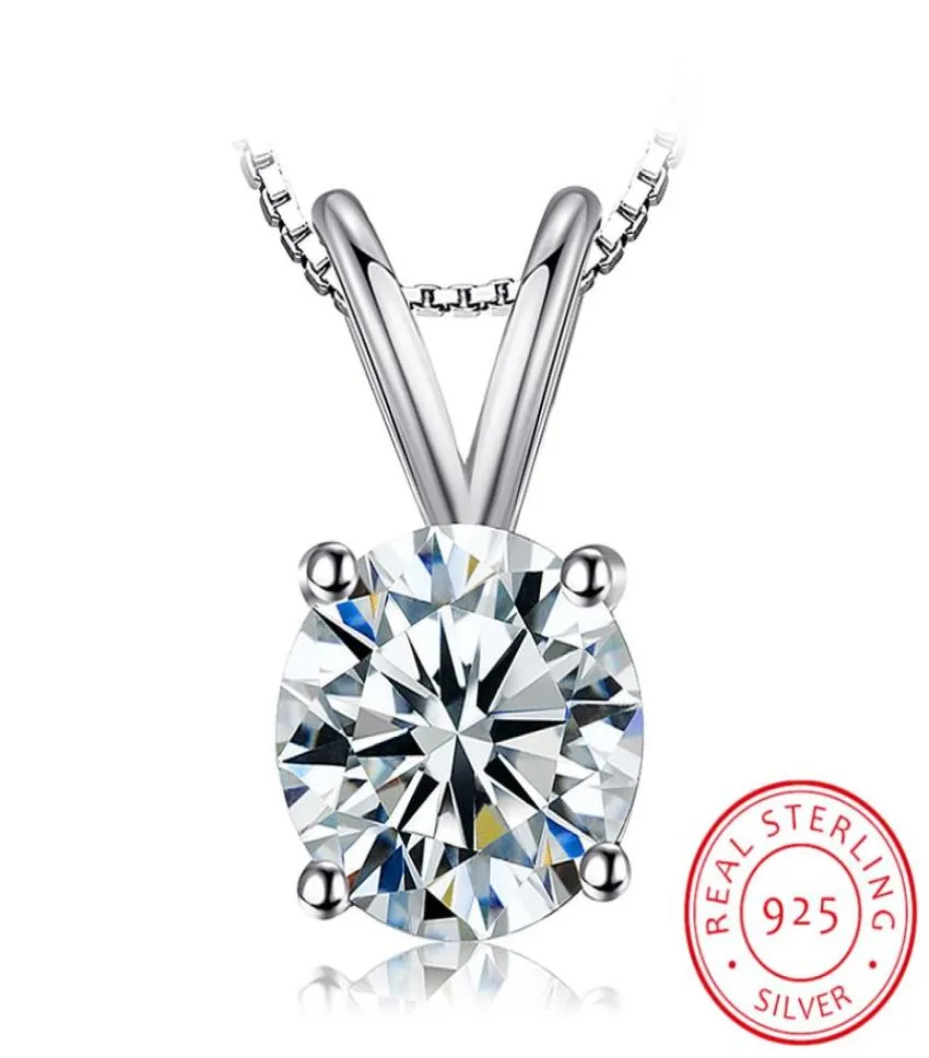 2CT Lab Diamond Solitaire Naszyjnik 925 Srebrny Srebrny Choker Naszyjnik Srebrny 925 Biżuteria z 45cmchain 509163049