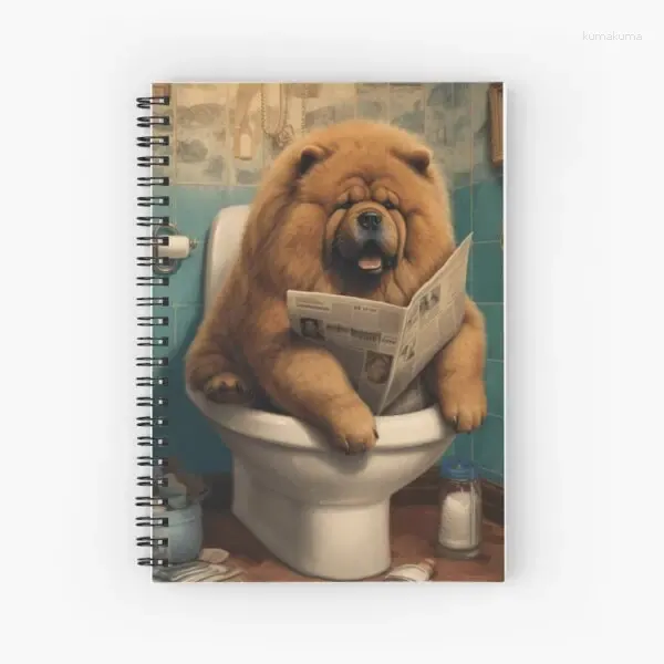 Reading Spaper in Water Spiral Notebook 120 Pagina Notebook universitari per le note di journaling Studio School Work Funny Animal Style