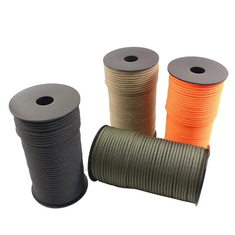 100 m multifonctionnel 9 Core Reflective 550 Corde paracord 4 mm Camping Survival EDC OUTDOOR PARACHATE CORDE CORDE RESCUE ROPE