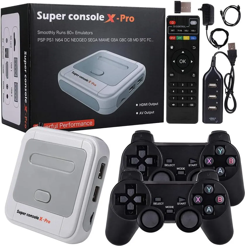 Super Console X Pro HD 4K HDTV wyjście 64G128G Mini Portable Console Arcade Kids Retro Game Emulator Can Can Store 50k Games 5366187