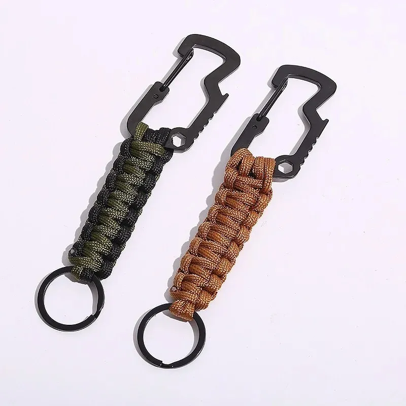 Stainless Steel D Shape Carabiner Outdoor Carabiner Lock Cap Lifter Quick Release Key Chain Bottle Opener EDC Tool