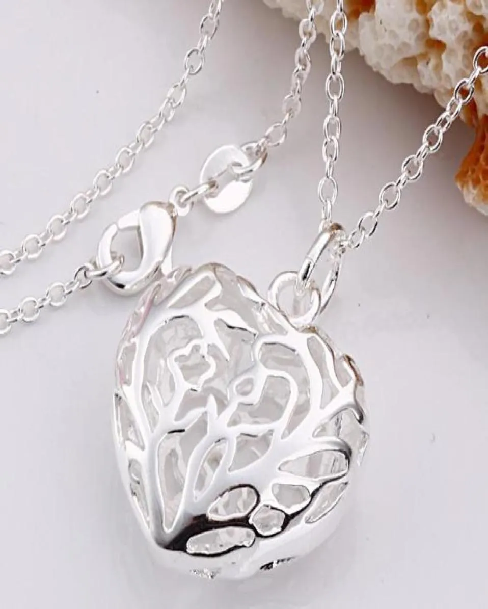 10pcs 925 argento threedimensional Hollow Heart Love Pendant Fit Bracciale Collana dimensione 27mm 26mm 20pcslot 9673860