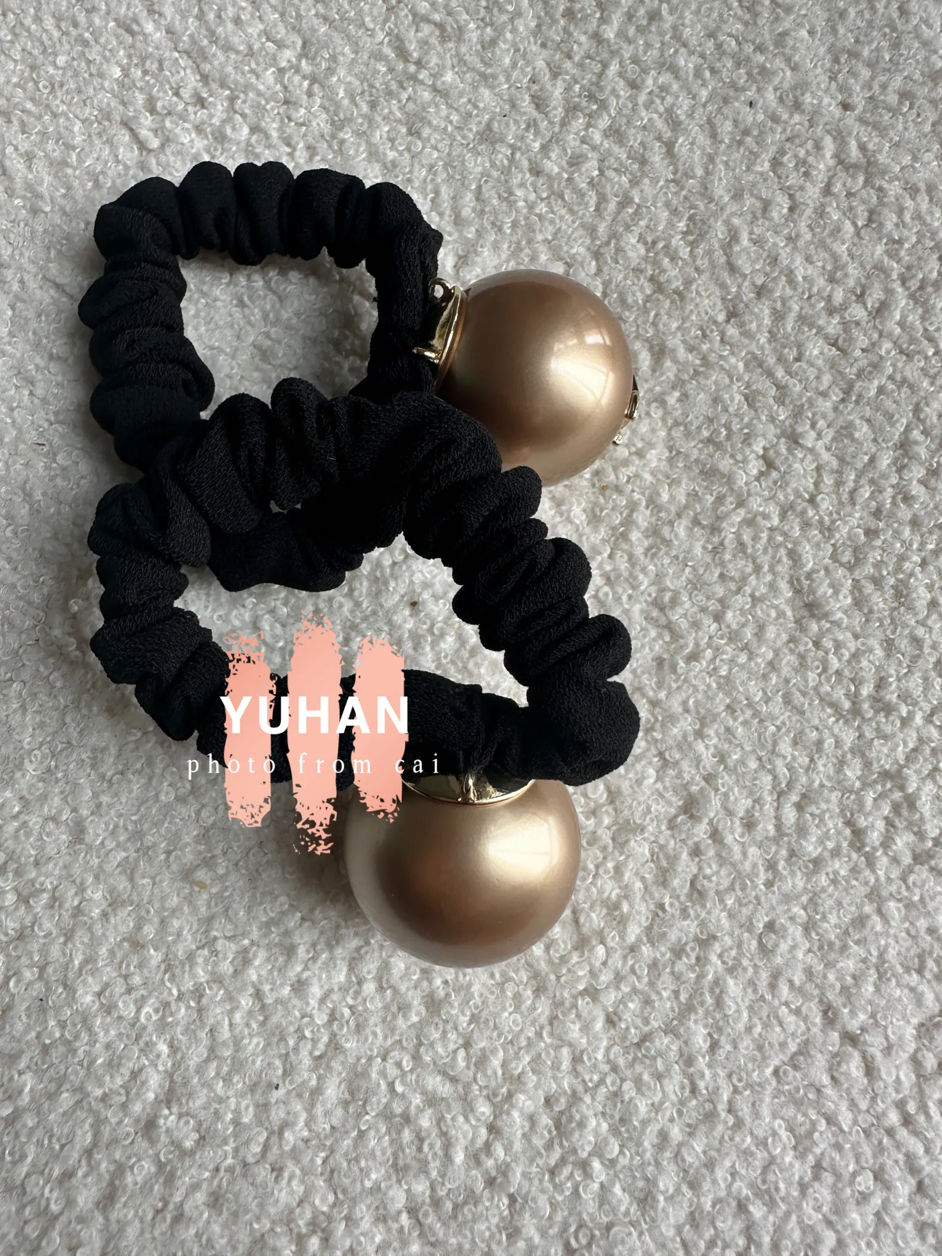 Holder Fashion Acrylic Silk Hair Ties C Decoration Big Pearl Elastic Hair Rep Accessories Stamped Pearl Hair Jewelry