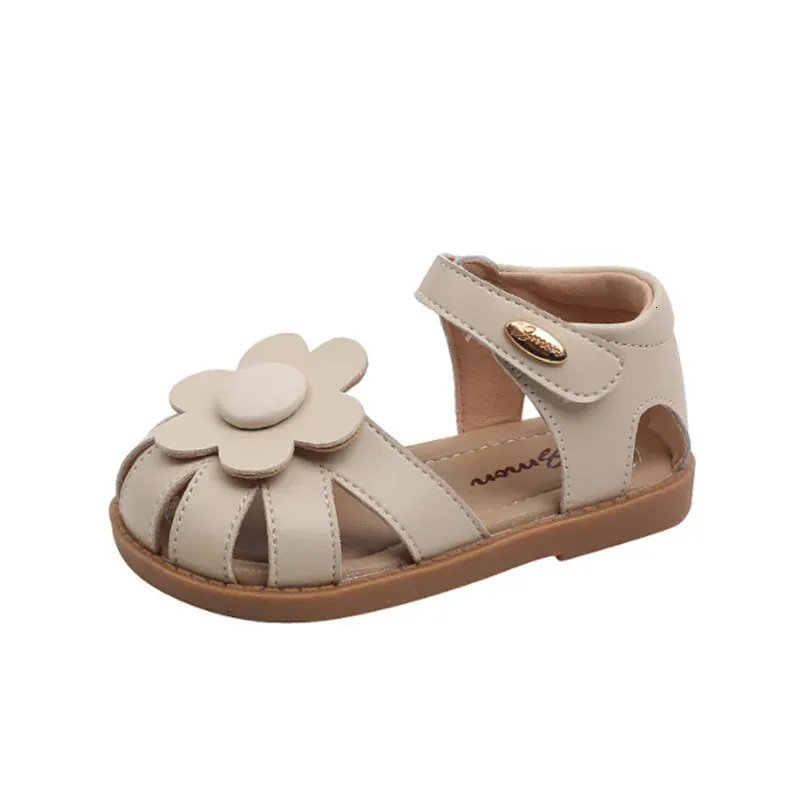 Zomer kinderen sandalen voor meisjes schattige bloemenprinsesschoenen zachte zool uitgehakte peuter baby sandalen 21-30 240416