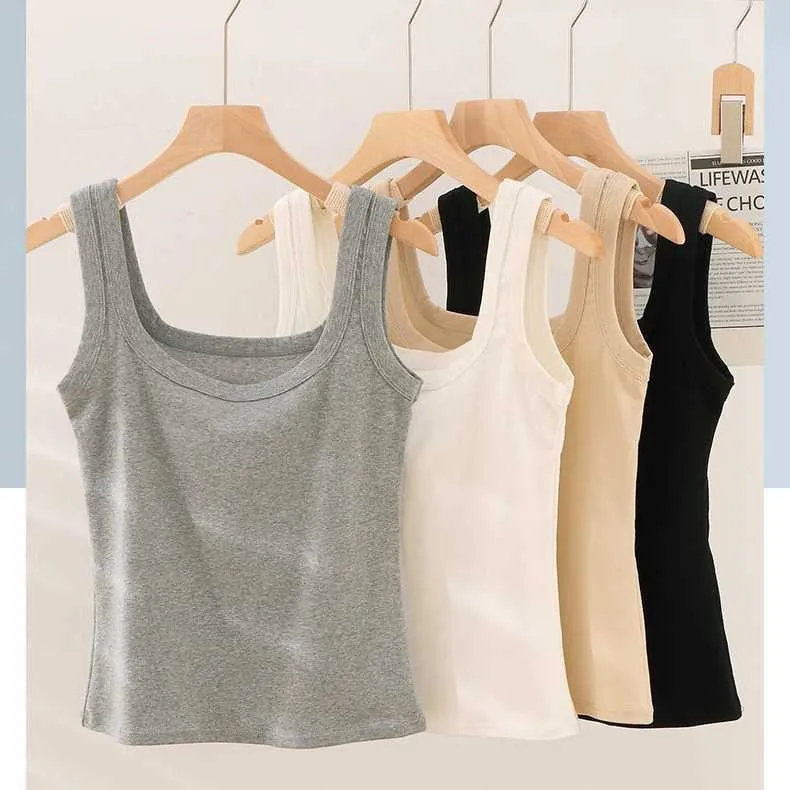 Versatile Bottom Vest for Women Smooth Gathering Slimming Rebound Pure Cotton