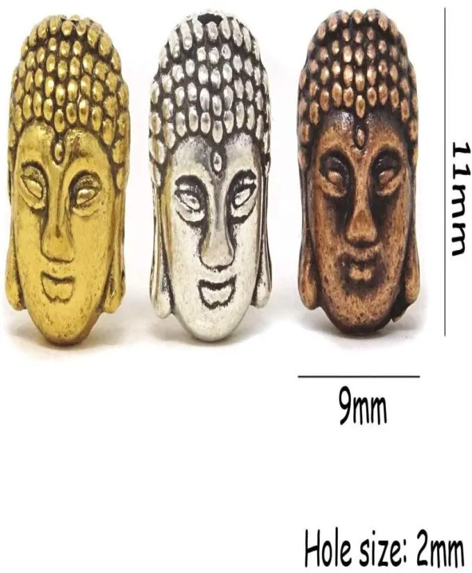 Tsunshine -Komponenten Buddha kleine spirituelle Metallperlen Mischen Sie Farben Silbergoldbronze Abstandshalter für Schmuck Herstellung Armband2109481