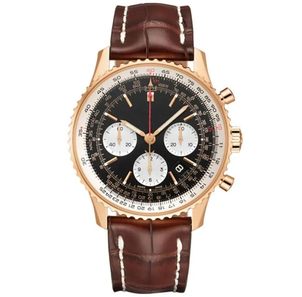 Muñecos de pulsera de zafiro de lujo Men039s Automatic Sport Watch Genuine Leather Rose Gold Men Mechanical Watches Top Brand Chro2298179