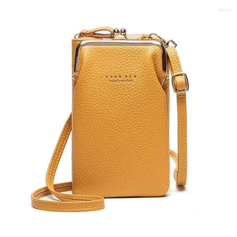 Çanta moda küçük crossbody çanta kadın mini pu deri omuz messenger kızlar için sarı bolsas bayanlar telefon çantası fermuar