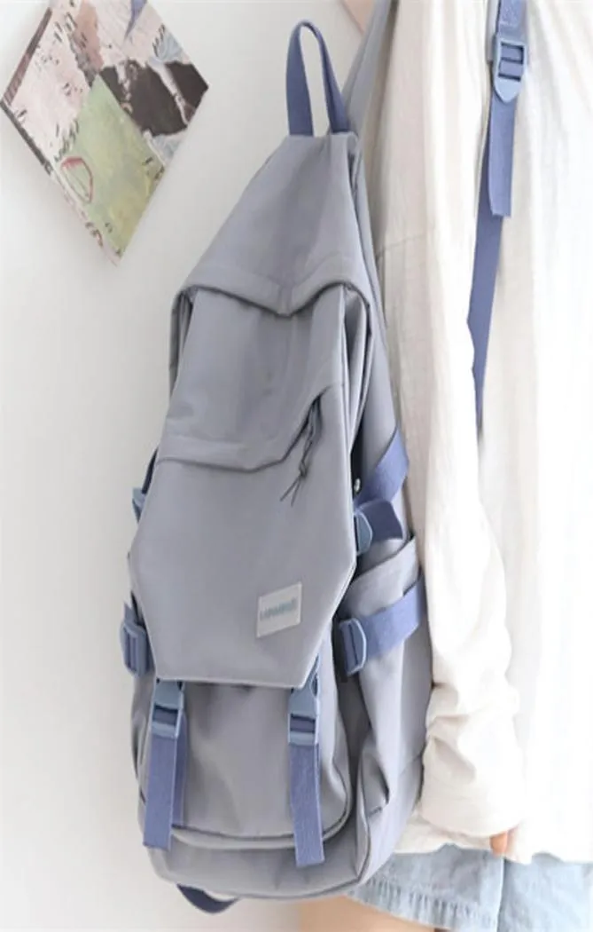 Mochila impermeable mochila de nylon estudiante de la escuela linda mochila kawaii mochila portátil portátil femenina bacle de moda hebillas 21030377203453