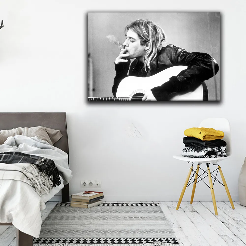 Poster Kurt Cobain Sur Toile Pour Salon, Maison, Chambre à Coucher, 30