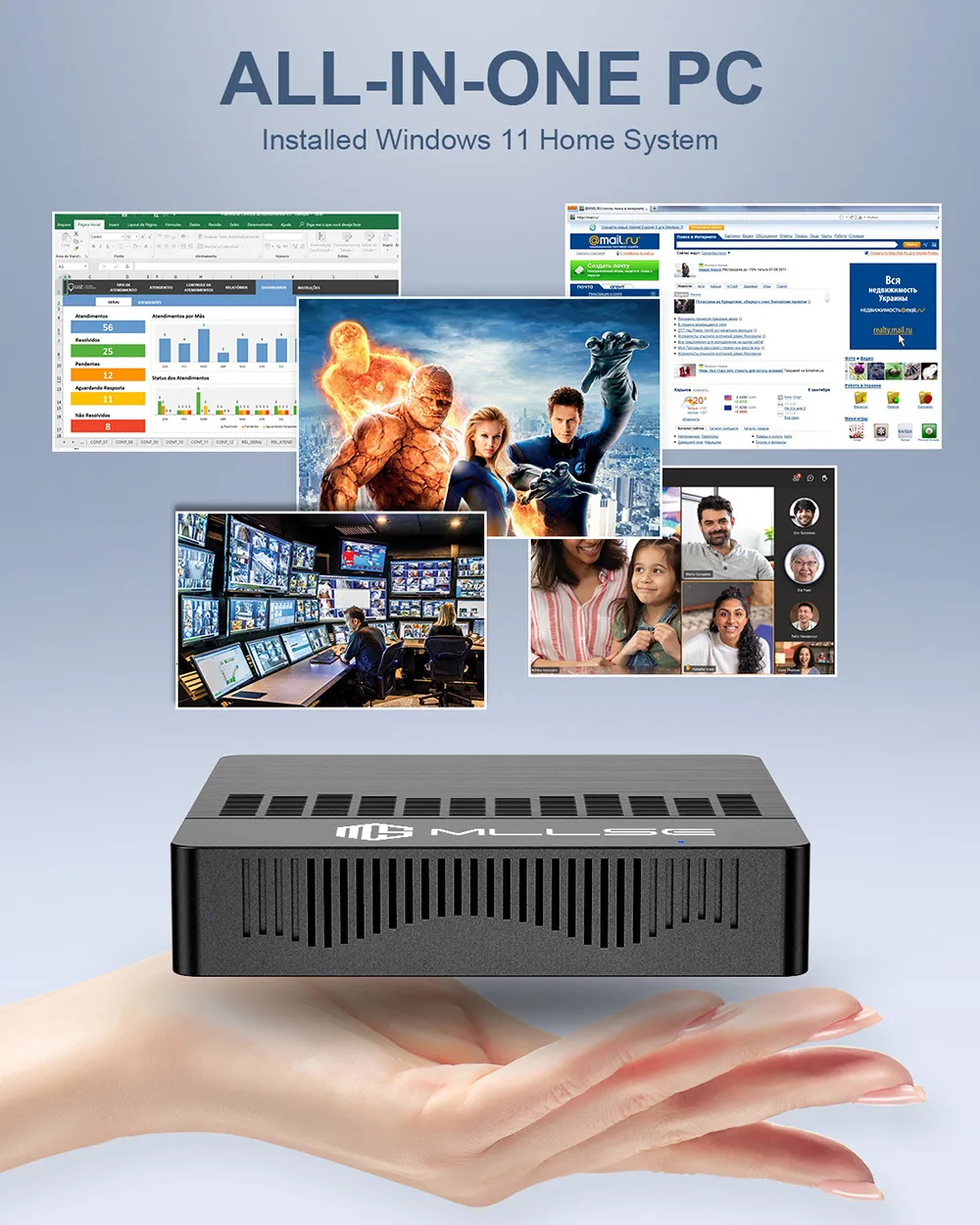 MLLSE Mini PC M2 Air Intel Gemini Lake N4000 Windows From 86,41