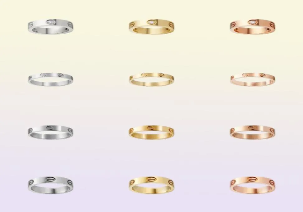 Love Screw Ring Jóias de designer de luxo clássicas para mulheres Rings Band Rings Titanium Aço Acessórios de moda Goldplated Never 7263160