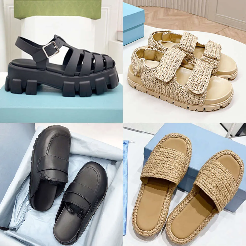 Fashion Espadrilles Sandalen Frauen flache Sandalendesigner -Hausschuhe Leder Plattform Outdoor Schuh Summer Beach Casual Schuhe mit Schachtel 541