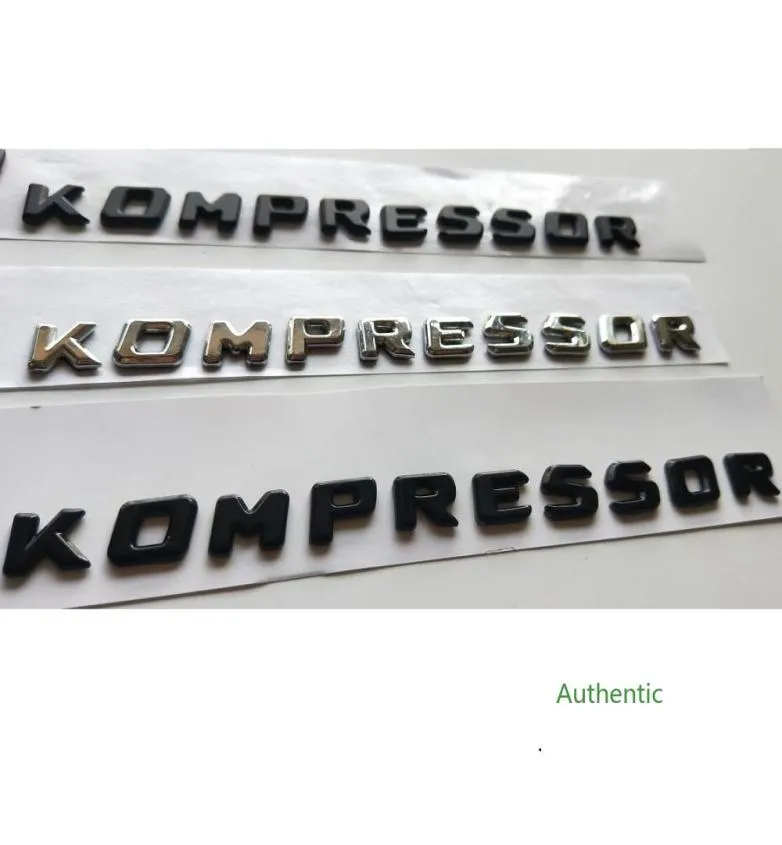 Chrome Mat Black Gloss Black Kompressor Letters Trunk Fender Badge Emblem Emblematy naklejka do Mercedes Benz AMG8906261