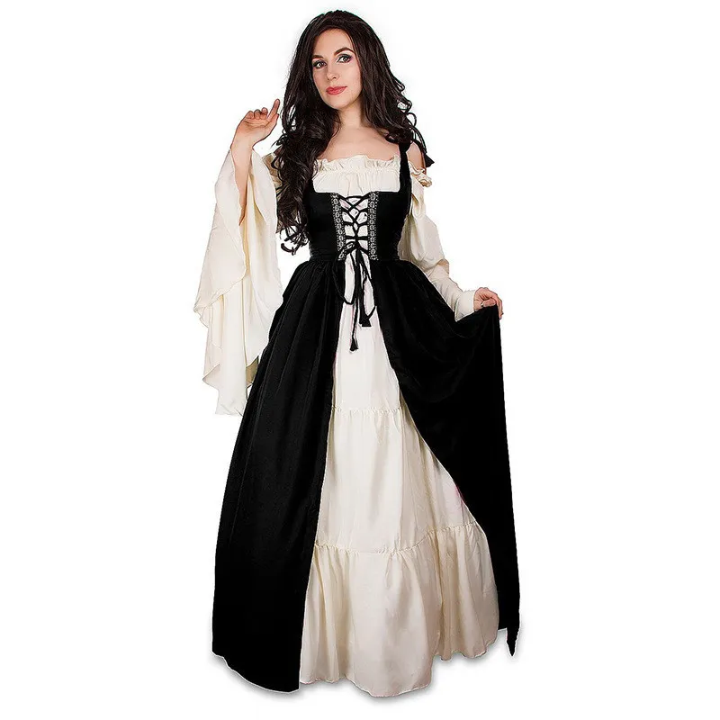 Karnaval partisi için elbise üzerinde yeni modaya uygun mit rönesans ortaçağ İrlanda kostümü