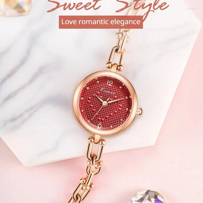Wristwatches Love Vintage Bracelet Round Small Dial Quartz Watch Ladies Waterproof Wristwatch Female Elegant Clock Luxury Gift