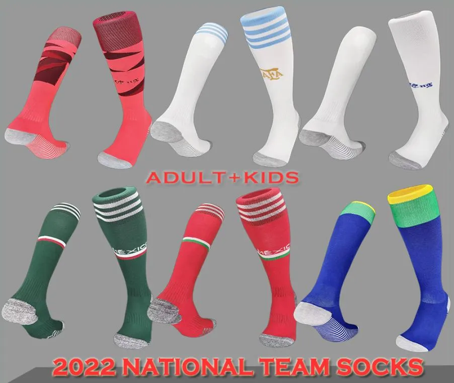 2022 2023 Chaussettes sportives Brazils Irlande Français Argentine Mexique UK Italie Kane Team Équipe de foot