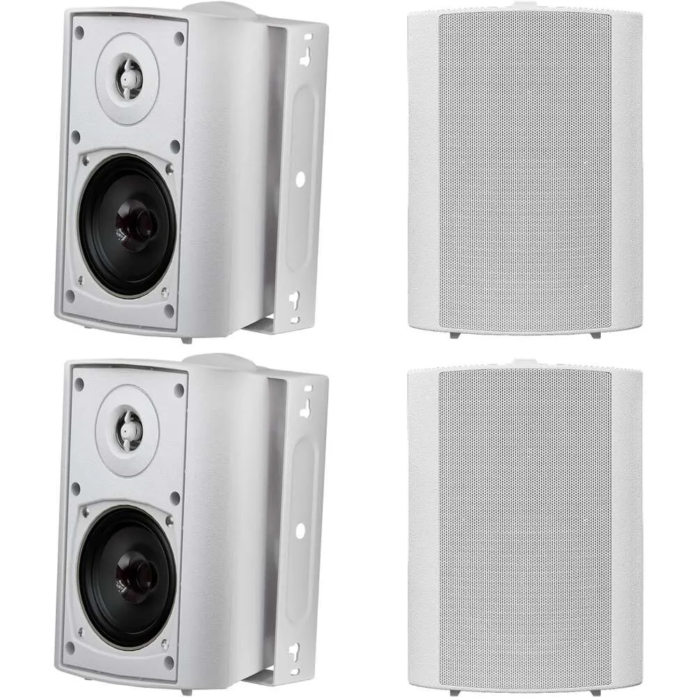 Herdio 400W Gelişmiş Stereo Dome Tweeter ile Açık Hoparlör, İç/Açık Teras için Su Geçirmez Duvara Bağlı Sistem - 4 Konuşmacı Seti