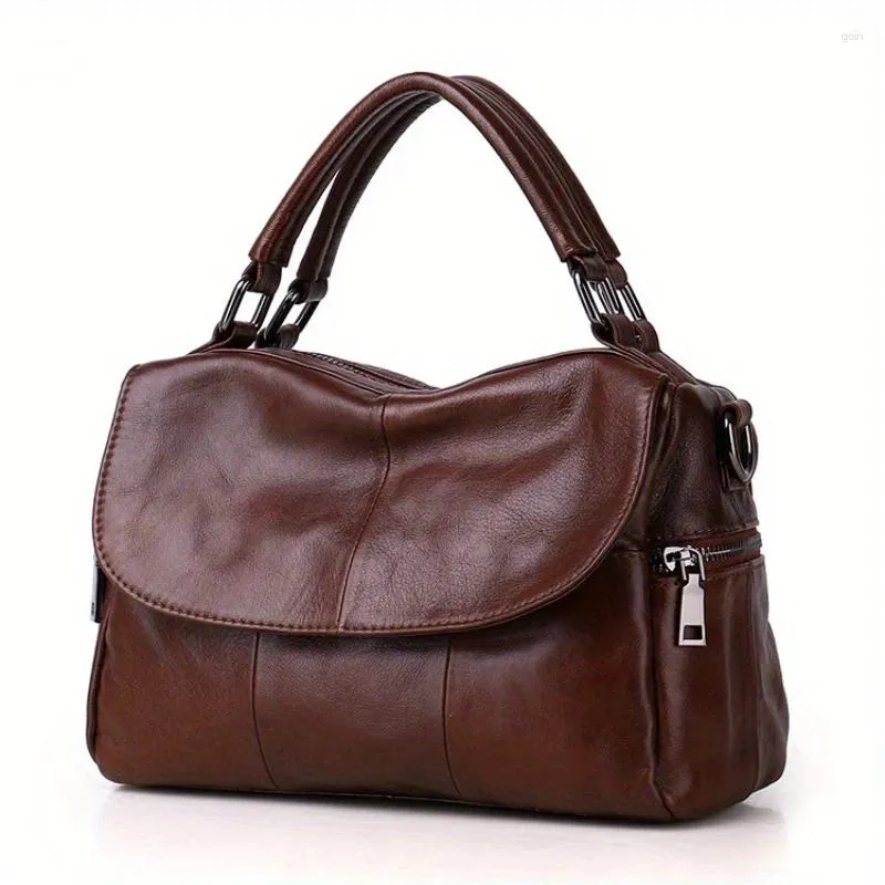 Totes Vintage Simple Crossbody Bag Genuine Leather Shoulder Women's Retro Handbag & Purse