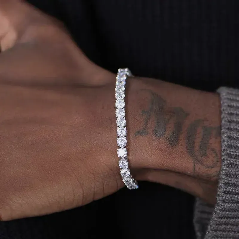 hiphop tennis bracelet homme iced out 3/4/5mm cubic zirconia mens diamond chain on the hand hiphop streetwear jewelry male h086 bracelets