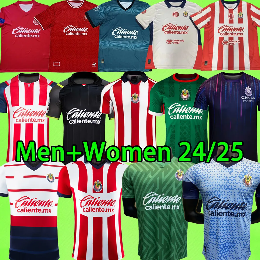 24/25 Chivas Soccer Jerseys Guadalajara Football Shirt T Women Bramkarz 2024 2025 Liga MX Kit 200th Training Mundurs A.Vega Day of the Dead 3rd Home Away Away Away