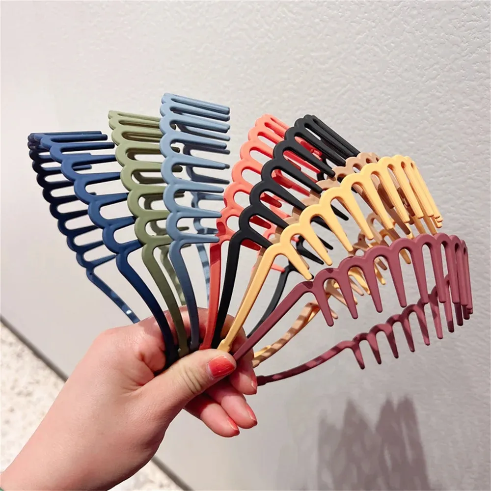 8st Frosted Toothed Hair Bands for Women Sports Washing All-Match Press Hair Head Buckle Hair Hoop Morandi Färg Hårtillbehör