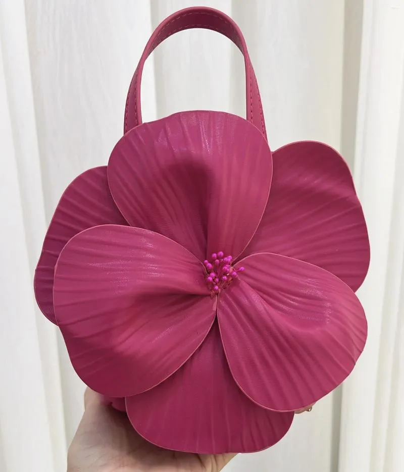 Totes Ladies Evening Bags Women Luxury Designer Handbags And Purses 2024 In PU Flowers Hanging Ornaments Small Top Handle Shoulder