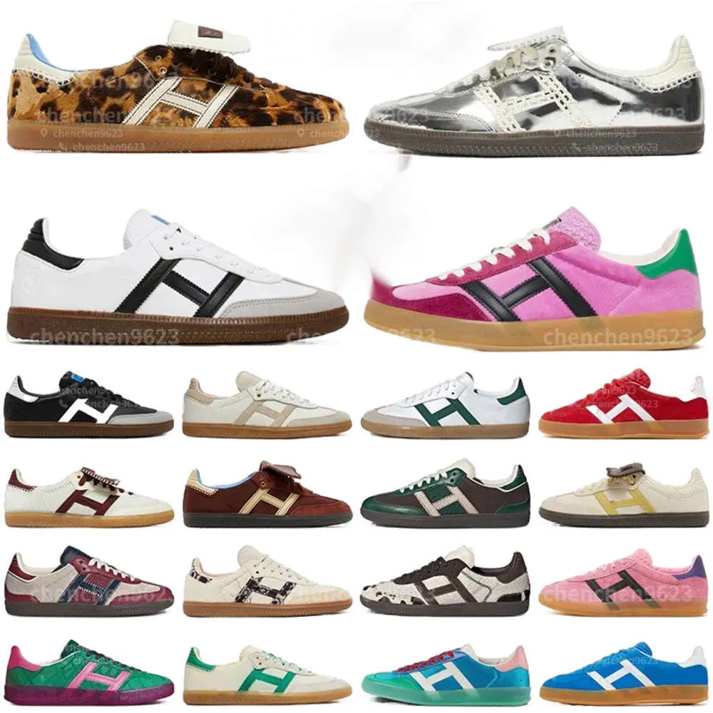 Designer skor original casual skor för män kvinnor designer sneakers wales bonner leopard vegan svart vit gummi rosa veet män kvinnor utomhus sporttränare36-45