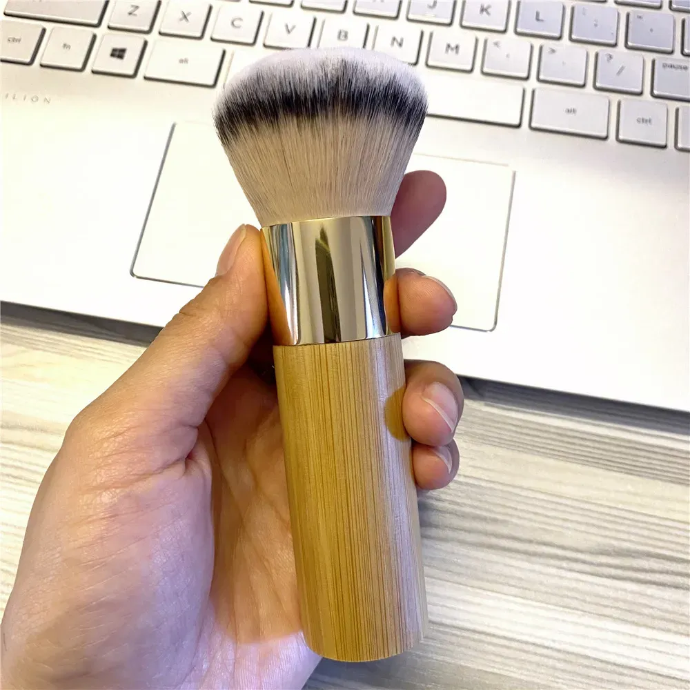 The buffer airbrush finish bamboo foundation Makeup brush - Dense Soft Synthetic Hair Flawless Finishing Beauty Cosmetics Brush Tool