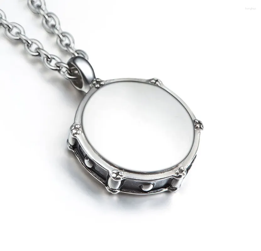 Pendant Necklaces WAWFROK Men's Fashion Necklace Jazz Band Drummers Drums Initial Stainless Steel Rocker Long Chain Men Jewelry