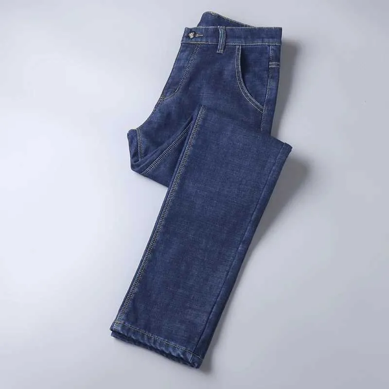 8el9 Męskie dżinsy Wthinlee Nowe biznes męskie menu swobodne proste moda klasyczny Blue Black Work Denim Spodni męskie ubranie marki D240417