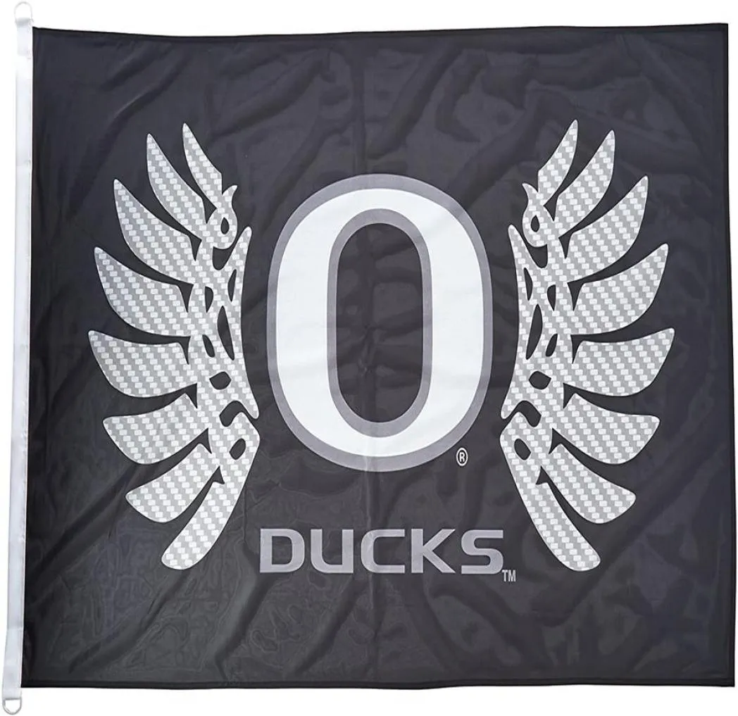 Oregon Ducks Wings Flaga Czarna 3x5ft 150x90cm druk 100d poliestrowy flaga dekoracji zewnętrznej z mosiężnymi przelotkami SHIPP202K6756032