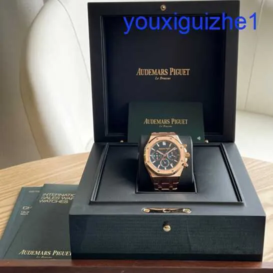 Fancy AP pols Watch Royal Oak Series 26715or Blue Disc 18K Rose Gold Business Automatic Mechanical Unisex Watch met datum- en timingfunction Watch