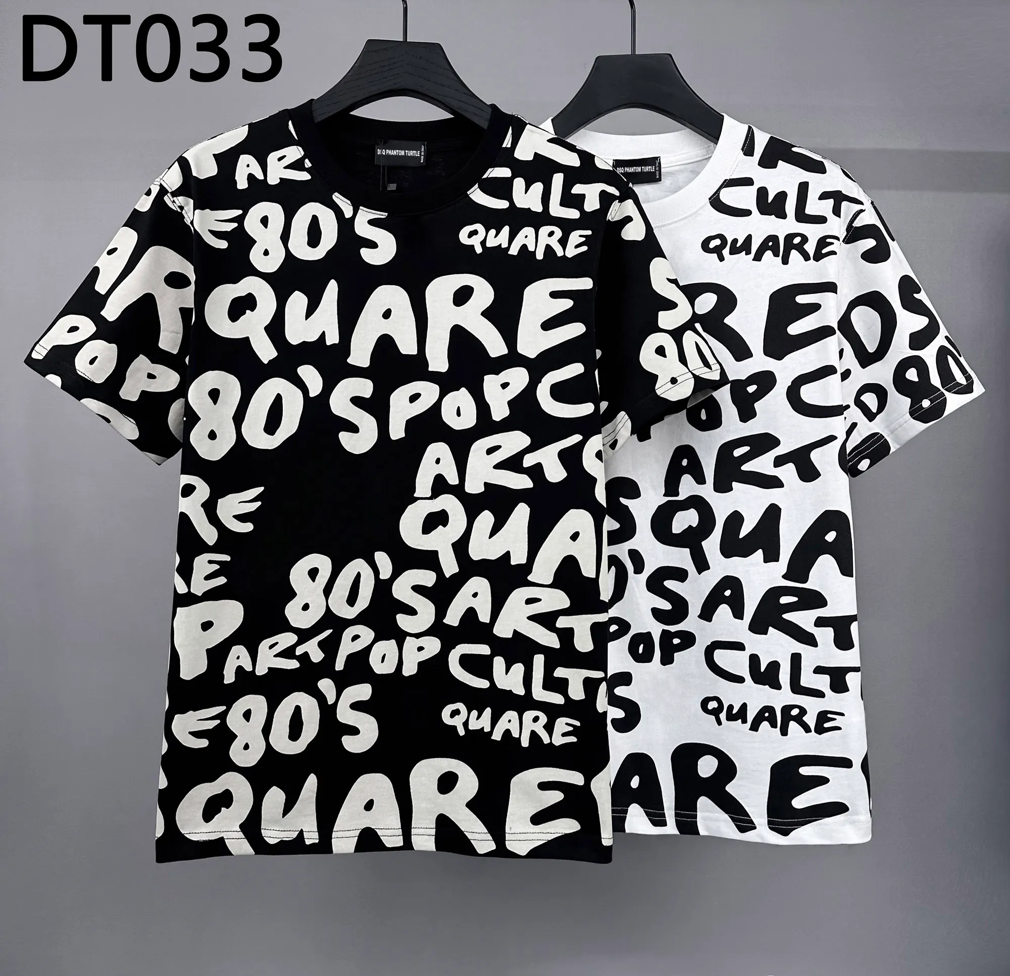 DSQ Phantom Turtle Men's T-shirts Mens Designer T Shirts Black Wit Cool T-Shirt Men Summer Italiaanse mode Casual Street T-Shirt Tops Plus Size M-XXXL 6298