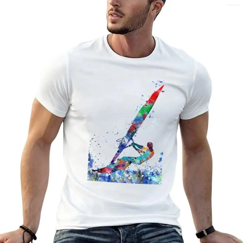 Polos masculinos windsurfer windsurf Man T-shirt Roupas fofas Camisetas