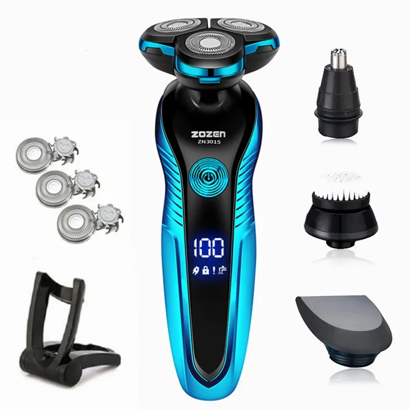 Elektrikli Tıraş Makinesi Şarj Edilebilir Şarj Edilebilir Jilet Saç Kipi Kesme Tıraş Makinesi Erkekler İçin Sakal Düzeltmeni Wetdry Dual Y240410