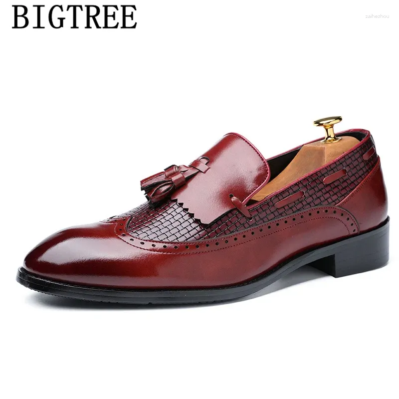 Chaussures habillées hommes en cuir marque italienne officielle élégante coiffeur de mariage masculin grand szie sepatu slip on pria bona